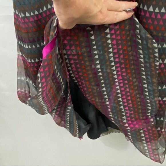 Saja 100% Silk Sleeveless Pink Brown Dress Size 8 - Picture 11 of 12